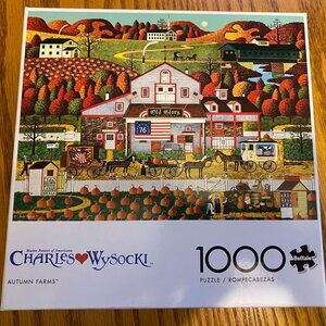 New Open Box 1000 pc. Jigsaw Puzzle by Charles Wysocki "Autumn Farms"